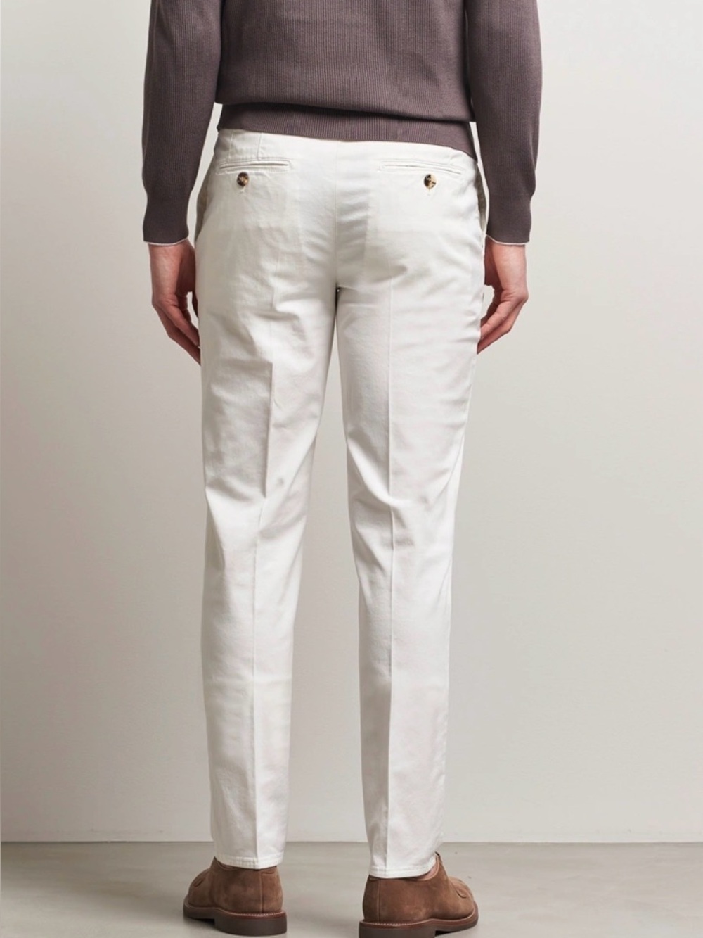 Brunello Cucinelli Cream Cotton Chinos  Size:38X31